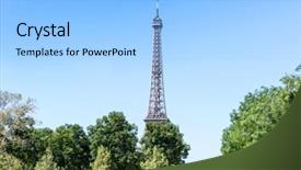  Presentation with eiffel tower paris france - Audience pleasing PPT theme consisting of prominence - eiffel tower nickname la dame backdrop and a  colored foreground