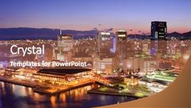  Presentation with grain railway freight transport - Amazing PPT theme having prominence - harborland in kobe jp backdrop and a  colored foreground