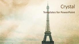  Presentation with eiffel tower paris france - Audience pleasing presentation theme consisting of prominence - retro style eiffel tower nickname backdrop and a cream colored foreground