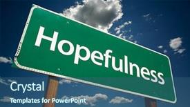  Presentation with clouds - Colorful slide deck enhanced with promised land - hopefulness road sign with dramatic backdrop and a  colored foreground