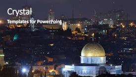  Presentation with jerusalem - PPT layouts with promised land - skyline of the old city background and a dark gray colored foreground