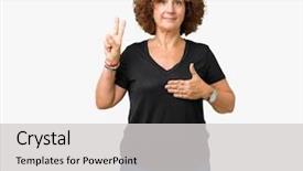  Presentation with middle ages - Amazing PPT theme having promises - beautiful middle ager senior woman backdrop and a  colored foreground