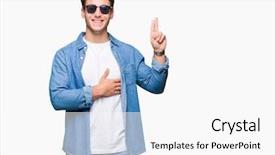  Presentation with tint sunglasses - Presentation featuring promises - young handsome man wearing sunglasses background and a  colored foreground