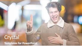  Presentation with young man wearing a hat - Amazing presentation design having promises - young handsome man wearing winter backdrop and a  colored foreground