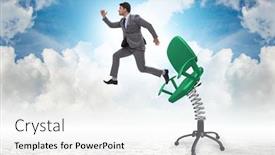  Presentation with promotion - Slide set consisting of promotion-concept-with-businessman-ejected background and a white colored foreground