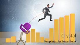  Presentation with promotion - Audience pleasing theme consisting of promotion-concept-with-businessman-ejected backdrop and a yellow colored foreground