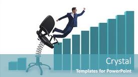  Presentation with promotion - Slide set consisting of promotion-concept-with-businessman-ejected background and a teal colored foreground