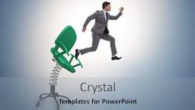  Presentation with promotion - PPT theme with promotion-concept-with-businessman-ejected background and a light gray colored foreground