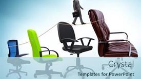  Presentation with promotion - Presentation theme having promotion-concept-with-businessman background and a light blue colored foreground