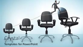  Presentation with promotion - Presentation design enhanced with promotion-concept-with-businessman background and a light blue colored foreground