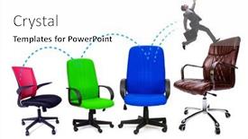  Presentation with promotion - Presentation theme enhanced with promotion-concept-with-businessman background and a white colored foreground