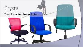  Presentation with promotion - Presentation having promotion-concept-with-busineswoman background and a light gray colored foreground