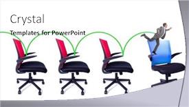  Presentation with promotion - Slide set enhanced with promotion-concept-with-office-chairs background and a white colored foreground