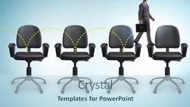  Presentation with promotion - Slide deck consisting of promotion-concept-with-office-chairs background and a sky blue colored foreground