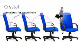  Presentation with promotion - Presentation featuring promotion-concept-with-office-chairs background and a white colored foreground