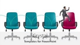  Presentation with promotion - Presentation having promotion-concept-with-office-chairs background and a light gray colored foreground