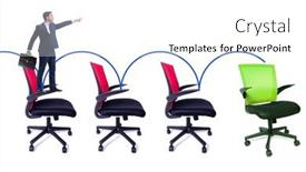  Presentation with promotion - Presentation theme enhanced with promotion-concept-with-office-chairs background and a white colored foreground