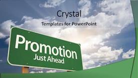  Presentation with promotion - Theme consisting of promotion green road sign background and a light blue colored foreground