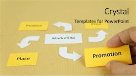 Presentation with promotion - Cool new presentation theme with promotion in marketing mix backdrop and a yellow colored foreground