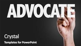  Presentation with advocate - Slide deck enhanced with promotion proposal - advocate background and a dark gray colored foreground