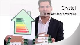  Presentation with low income housing - Slide deck having promotion proposal - proposed low-energy houses background and a white colored foreground