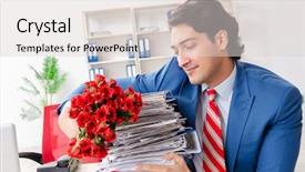  Presentation with bunch - Audience pleasing presentation theme consisting of promotion proposal - young male employee with bunch backdrop and a lemonade colored foreground