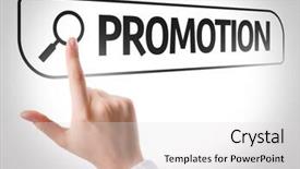  Presentation with promotion - Amazing PPT theme having promotion written in search bar backdrop and a light gray colored foreground