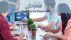  Presentation with drones - Audience pleasing slides consisting of promotional mix - business team using a laptop backdrop and a light blue colored foreground