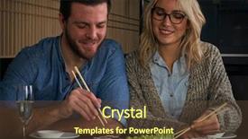  Presentation with eat - Audience pleasing presentation consisting of promotional mix - couple in love eat sushi backdrop and a tawny brown colored foreground