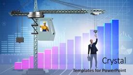  Presentation with career career progression and promotion - Colorful presentation theme enhanced with promotions - businessman in career promotion concept backdrop and a light blue colored foreground