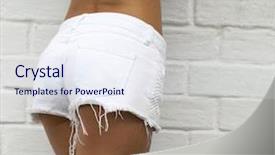  Presentation with body - Cool new PPT theme with promt - closeup female body part white backdrop and a  colored foreground