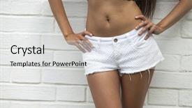  Presentation with body - PPT theme consisting of promt - closeup female body part white background and a  colored foreground