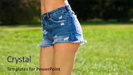  Presentation with women body - Theme featuring promt - part of the body front background and a yellow colored foreground