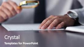  Presentation with reading - Slide deck enhanced with proof - businessman reading documents with magnifier background and a gray colored foreground