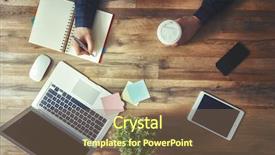  Presentation with workplace - Beautiful slide set featuring proof - man sitting at his workplace backdrop and a violet colored foreground