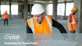  Presentation with medical protective wears - Slide deck featuring proof - portrait of development supervisor wearing background and a gray colored foreground