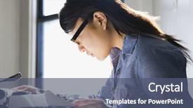  Presentation with asian ghosts - Amazing PPT theme having proof reading - pretty young asian woman sitting backdrop and a ocean colored foreground