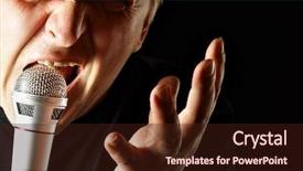  Presentation with propaganda - Theme with propaganda movement - mad crying man close-up background and a wine colored foreground