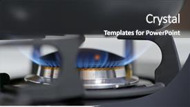  Presentation with gas - Presentation theme having propane - gas cooking stove background and a dark gray colored foreground