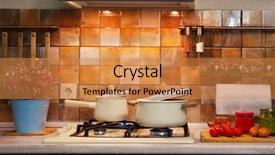  Presentation with kitchen - Cool new PPT theme with propane - modern new kitchen processes backdrop and a  colored foreground