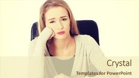  Presentation with sad woman - Theme with prope - sad worried beautiful woman sitting background and a  colored foreground