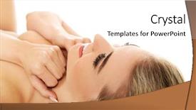  Presentation with belated happy birthday - Cool new presentation theme with prope - young happy woman lying backdrop and a  colored foreground