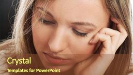  Presentation with thinking - Colorful PPT theme enhanced with prope - young woman sitting backdrop and a  colored foreground