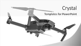  Presentation with drone - Slides with propeller - drone isolated on white background background and a white colored foreground