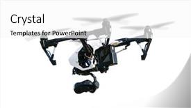  Presentation with drone - Amazing presentation theme having propeller - drone isolated on white background backdrop and a white colored foreground