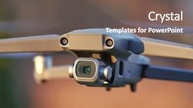  Presentation with drone - PPT layouts consisting of propeller - drone midflight closeup outdoor flying background and a violet colored foreground