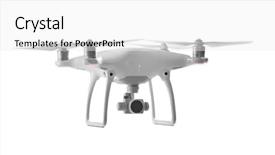  Presentation with quadcopter - Theme consisting of propeller - modern quadcopter on white background background and a white colored foreground