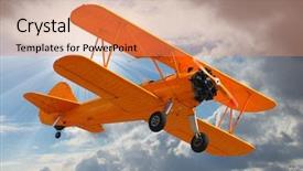  Presentation with retro - Cool new PPT theme with propeller - retro style picture backdrop and a coral colored foreground