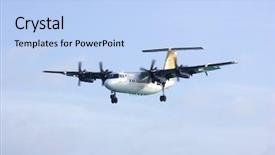  Presentation with ship propeller - PPT layouts enhanced with propeller airplane landing sky view background and a light blue colored foreground