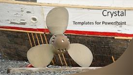  Presentation with ship propeller - Presentation design consisting of propeller of a ship background and a lemonade colored foreground